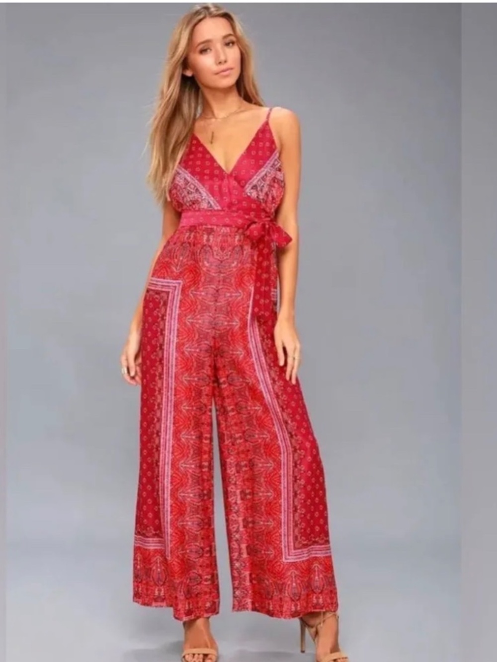 Free people cabbage rose jumpsuit